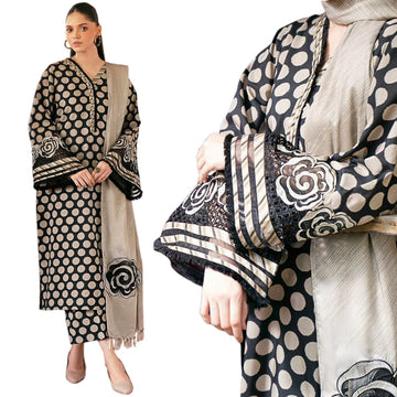 BAROUQE UF-763 EMBROIDERED  3 PIECE DRESS